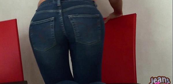  This tiny little jean miniskirt barely covers my ass